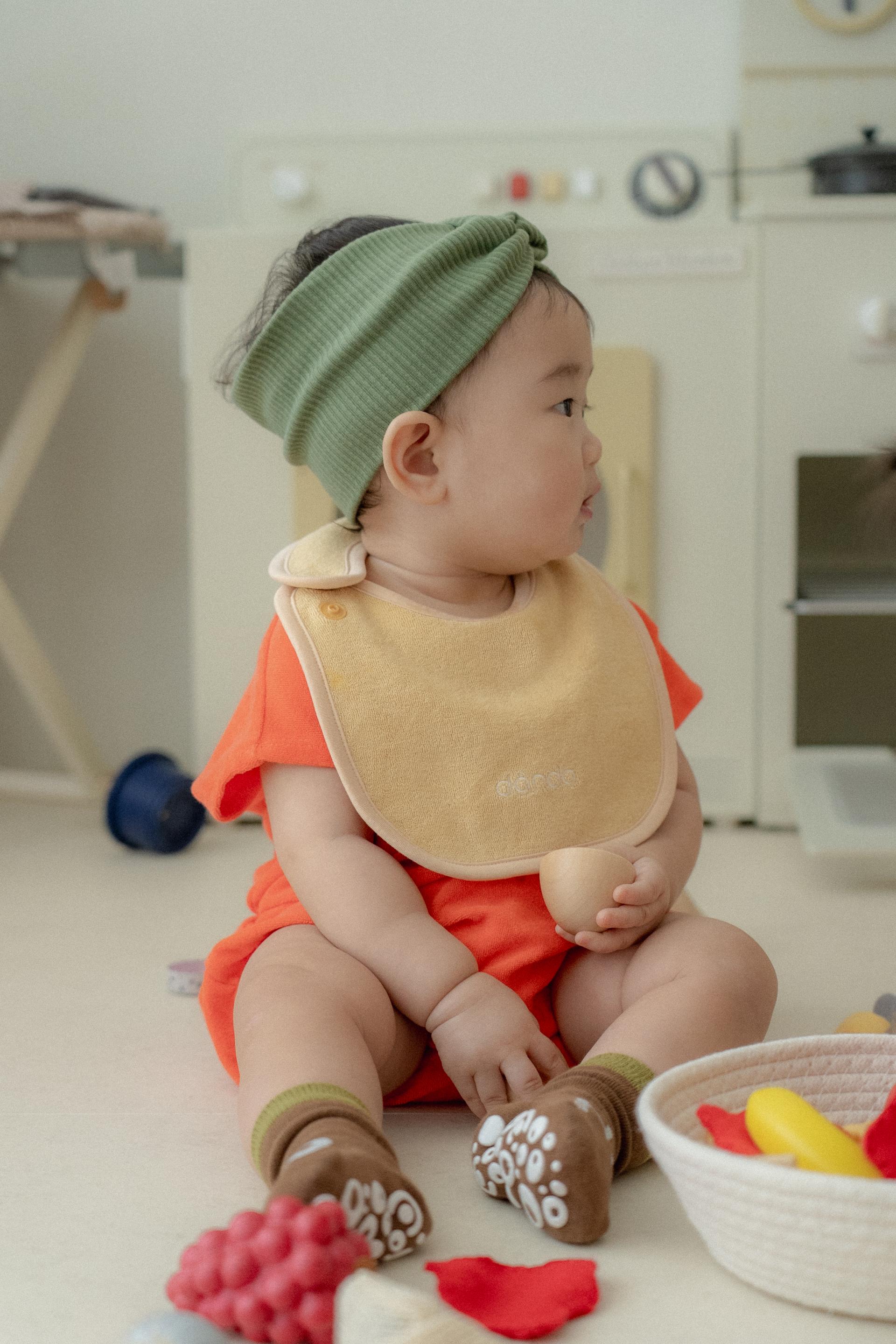 dánda terry bib (단다 테리빕) - deep yellow